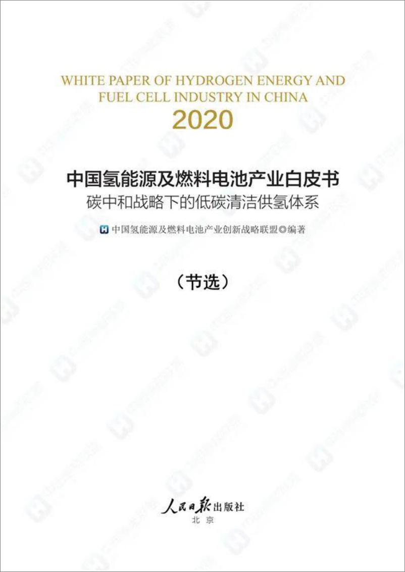 《中国氢能源及燃料电池产业白皮书2020》 - 第1页预览图