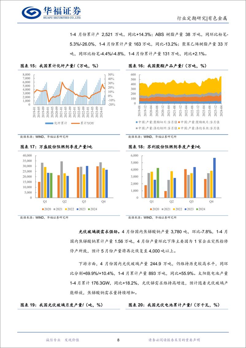 《有色金属行业锑月度数据跟踪：俄罗斯原料大幅收缩，锑价加速上行-240526-华福证券-11页》 - 第8页预览图