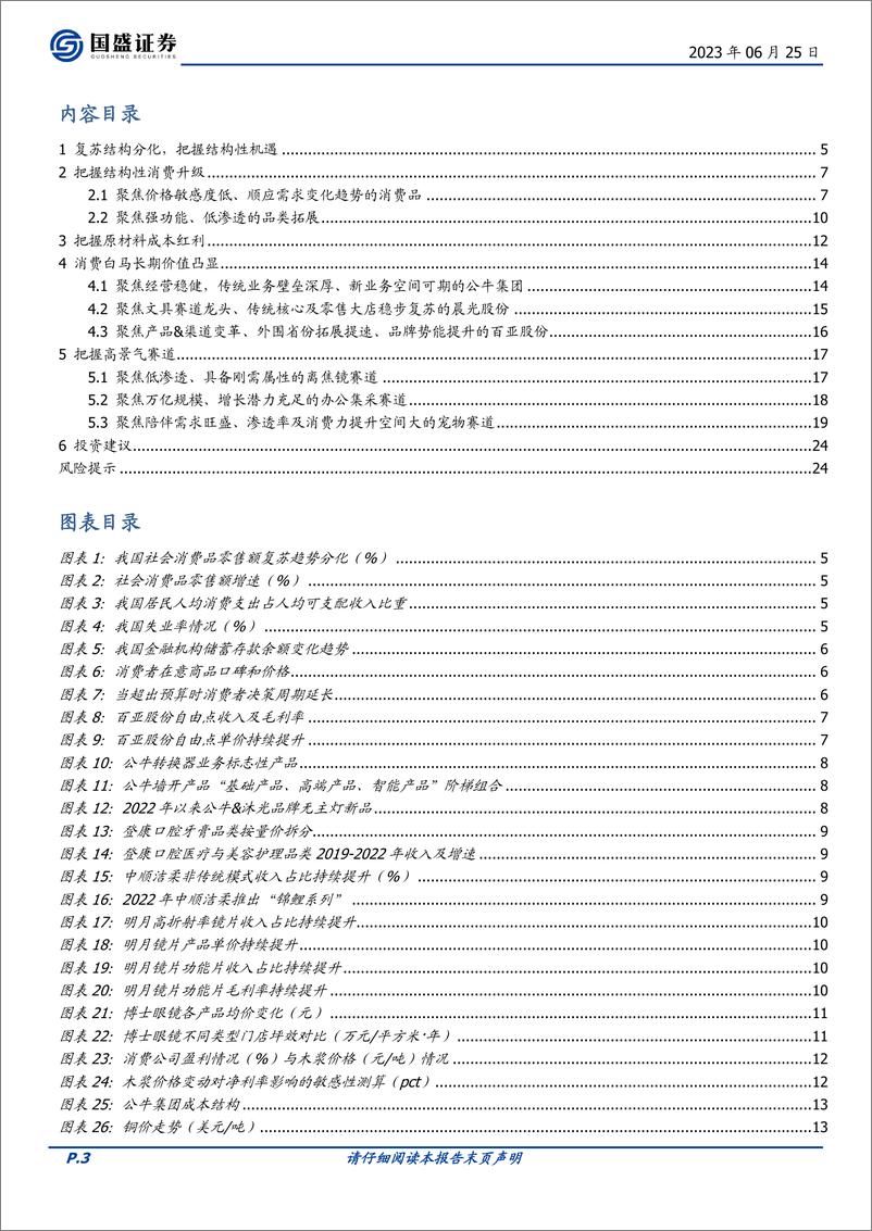 《轻工消费行业2023年中期策略：把握结构性复苏，优选消费升级、布局价值白马-20230625-国盛证券-25页》 - 第4页预览图