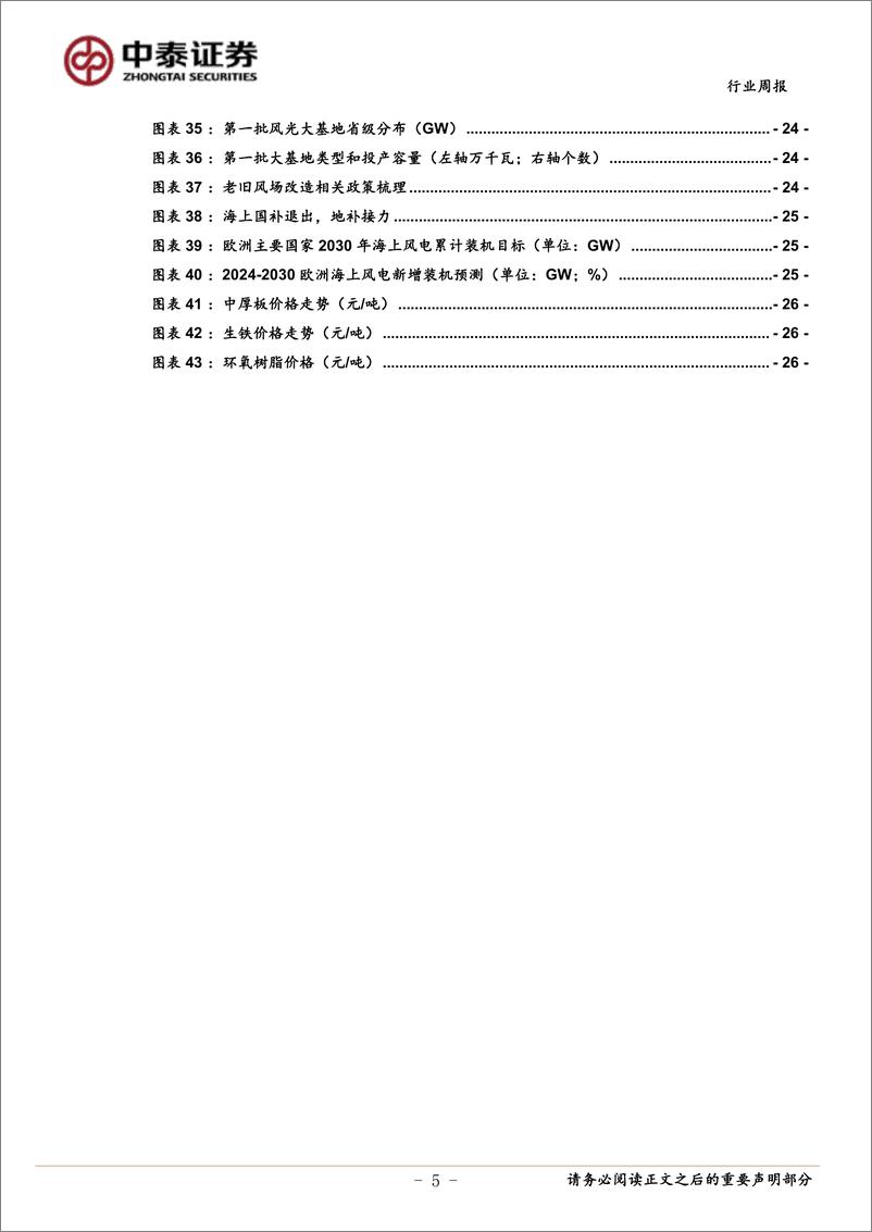 《电力设备与新能源行业周报：硅片累库价格下行，上海启动海风竞配5.8GW-中泰证券》 - 第5页预览图