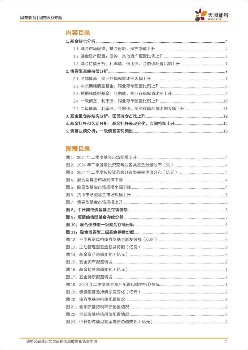 《2024年二季度基金持债分析：二季度债基主要增持利率债和非金信用债-240725-天风证券-17页》 - 第2页预览图