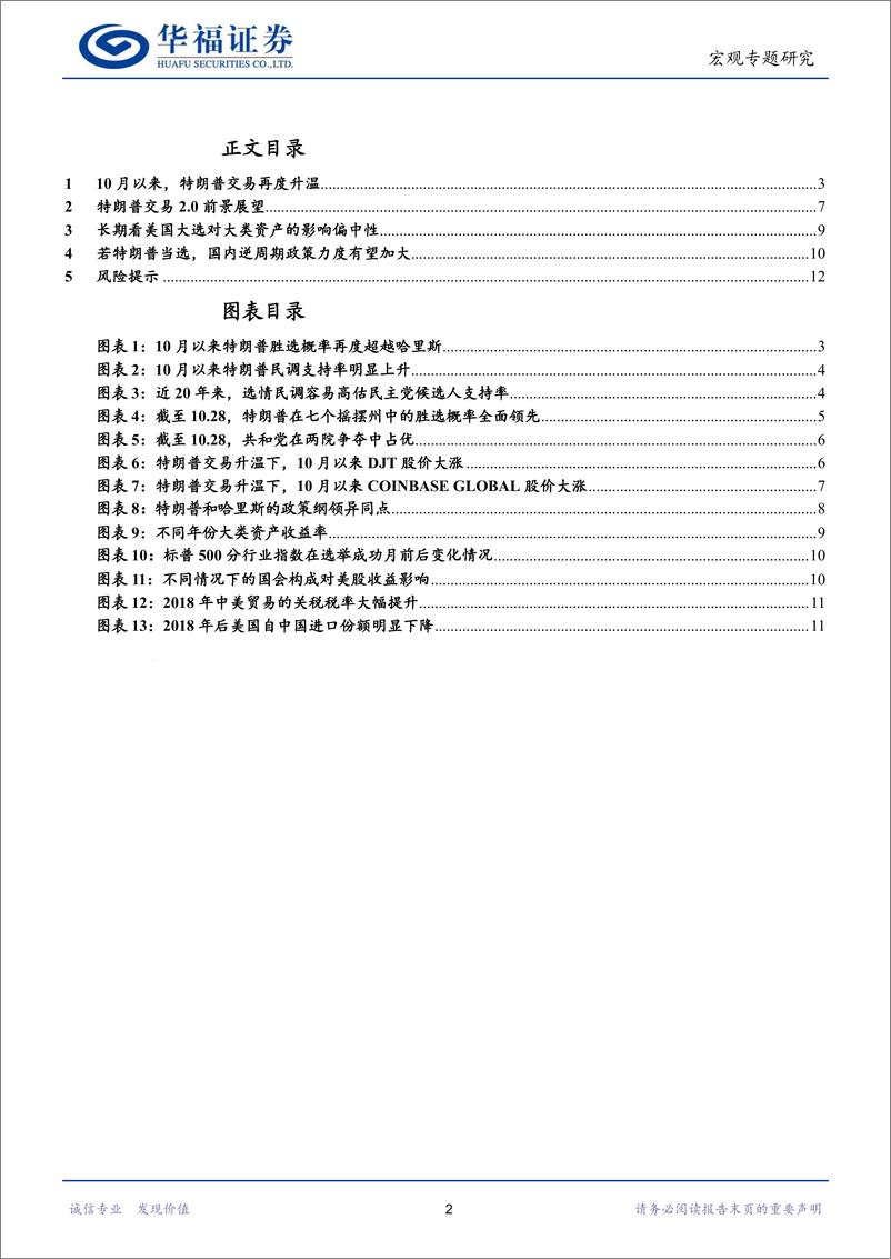 《美国大选前瞻：特朗普交易再度升温-241030-华福证券-13页》 - 第2页预览图