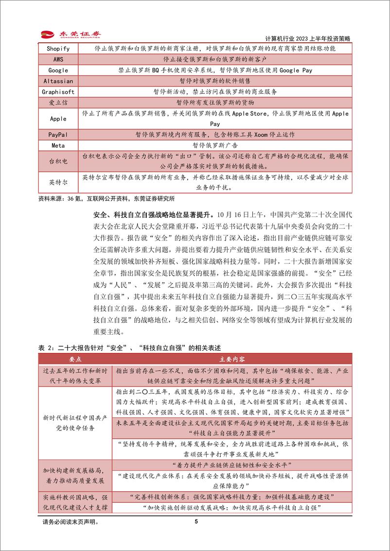 《计算机行业2023上半年投资策略：“安全”为本，聚焦“两化”-20221121-东莞证券-35页》 - 第6页预览图