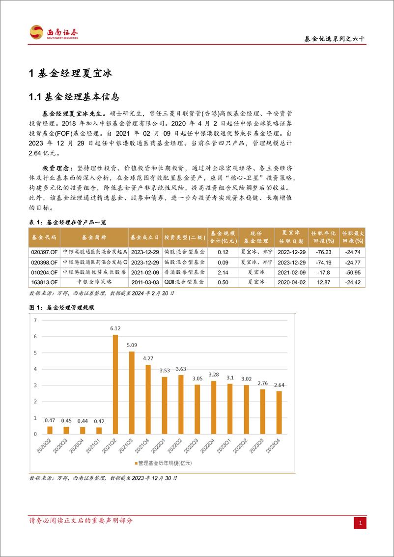 《基金优选系列之六十：中银夏宜冰：锚定MSCI全球指数，长期资产增值践行者-20240229-西南证券-14页》 - 第4页预览图