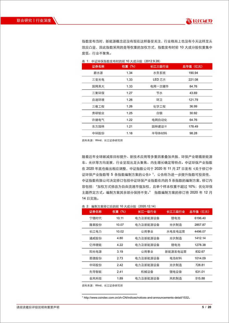 《新华中证环保产业：聚焦新能源产业链，老指数焕发新优势-20210210-长江证券-20页》 - 第5页预览图