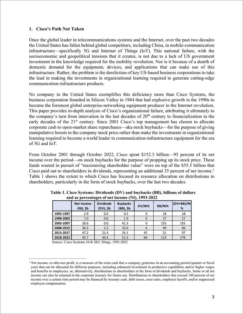 《新经济思想研究所-追求股东价值：思科从创新到金融化的转变（英）-2023.2-65页》 - 第4页预览图