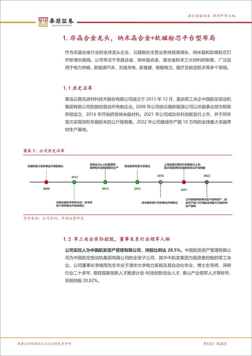 《云路股份(688190)非晶合金龙头，乘风配电变压器景气度及电机新应用-240729-华源证券-23页》 - 第5页预览图