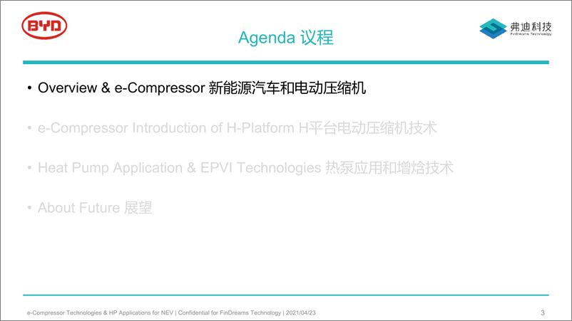 《比亚迪弗迪科技新能源汽车电动压缩机技术和热泵应用202131页》 - 第3页预览图