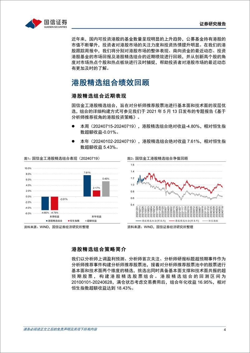 《港股投资：能源科技板块普遍回调，港股精选组合年内上涨7.61%25-240720-国信证券-14页》 - 第4页预览图