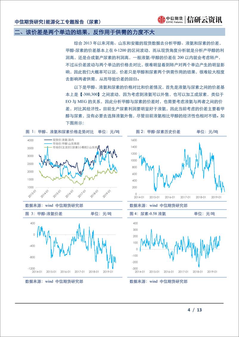 《能源化工专题报告（尿素）：甲醇~尿素价差靠近边界，关注上市后扩大机会-20190717-中信期货-13页》 - 第5页预览图