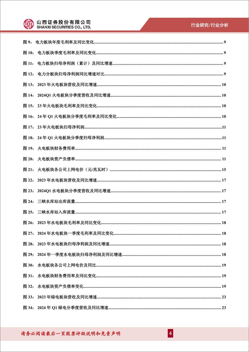 《电力及公用事业行业2023年报及2024年一季报综述：需求侧高增，火电业绩超预期-240523-山西证券-29页》 - 第4页预览图