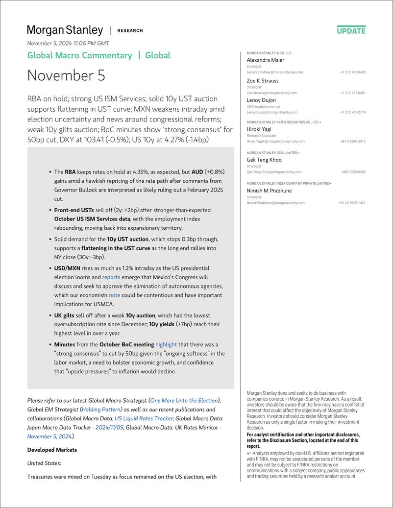 《Morgan Stanley Fixed-Global Macro Commentary November 5-111377809》 - 第1页预览图