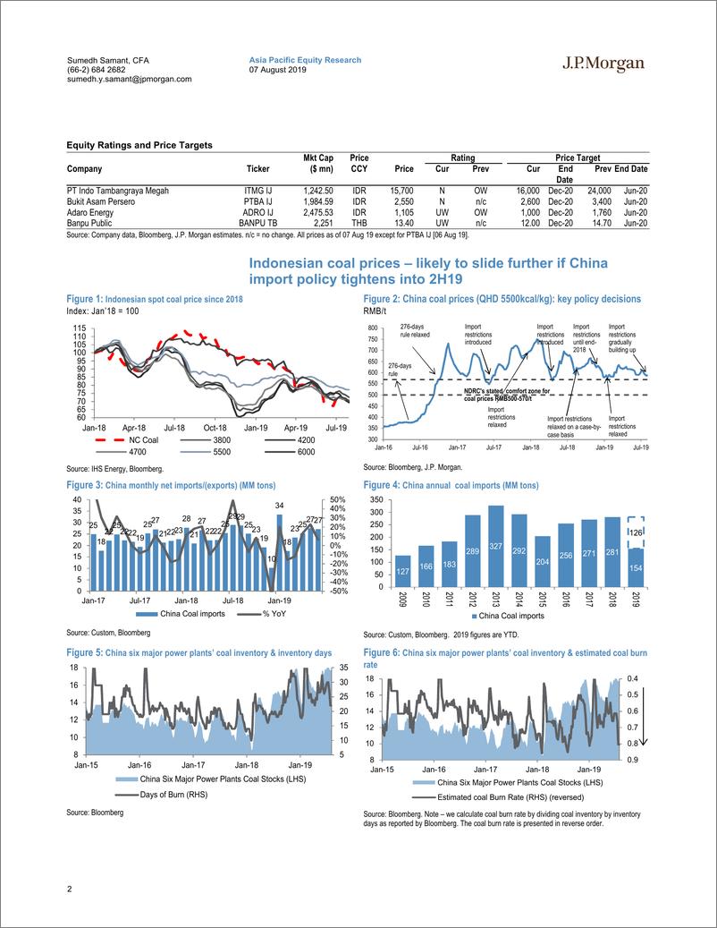 《J.P. 摩根-亚太地区-金属与采矿业-东盟煤炭业：由于需求和供应平衡可能恶化，2019年底前的实质性下行风险-2019.8.7-39页》 - 第3页预览图