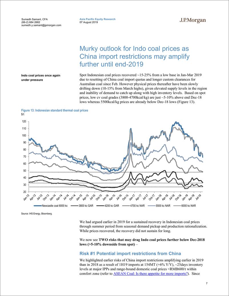《J.P. 摩根-亚太地区-金属与采矿业-东盟煤炭业：由于需求和供应平衡可能恶化，2019年底前的实质性下行风险-2019.8.7-39页》 - 第8页预览图