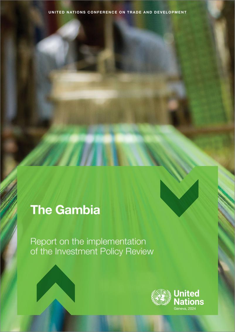 《UNCTAD联合国贸易和发展会议：2024冈比亚投资政策检讨实施情况报告（英文版）》 - 第1页预览图