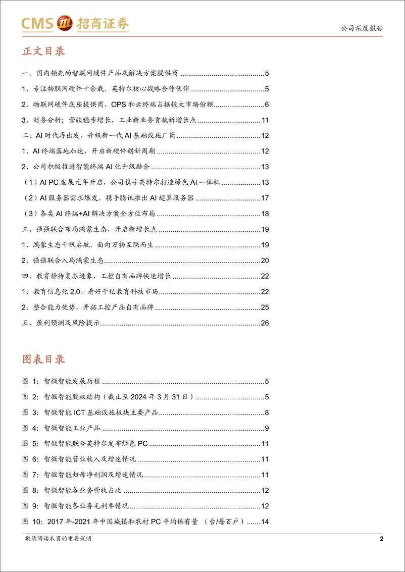 《智微智能(001339)物联网硬件底座厂商，积极推进智能终端AI化升级-240721-招商证券-29页》 - 第2页预览图