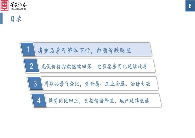 《中观景气纵览第58期：金属、油价大涨，白酒价跌明显-240410-华安证券-35页》 - 第6页预览图