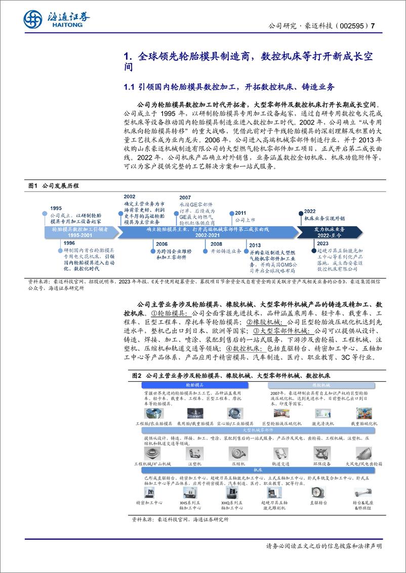 《豪迈科技(002595)公司研究报告：全球轮胎模具翘楚，大型铸件、五轴机床协同加速发展-241128-海通证券-31页》 - 第7页预览图