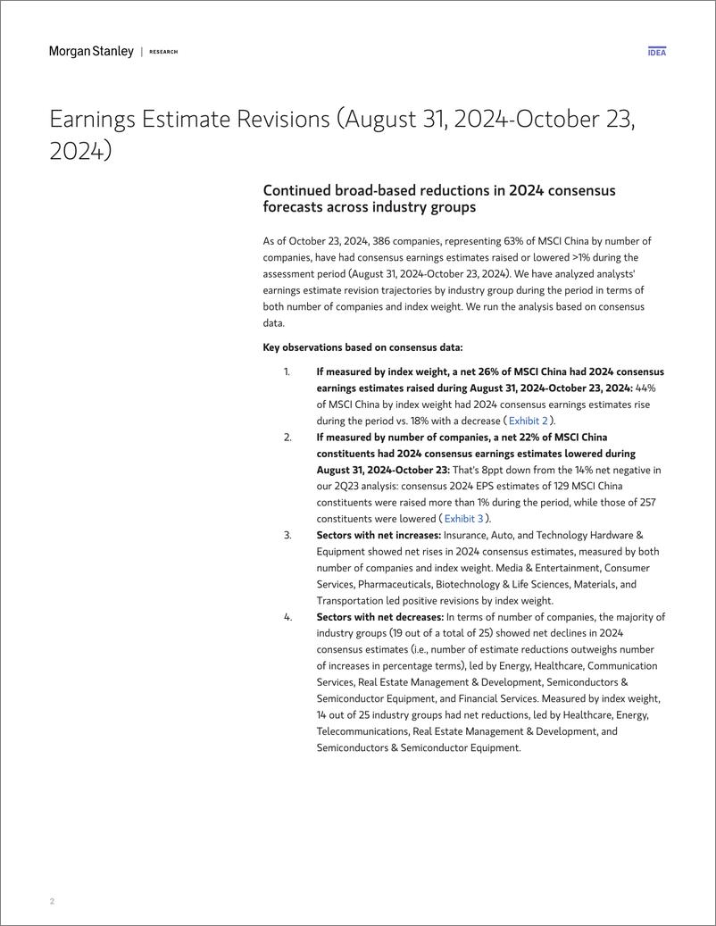 《Morgan Stanley-China Equity Strategy 3Q24 Pre-announcements Limited Indic...-111147613》 - 第2页预览图