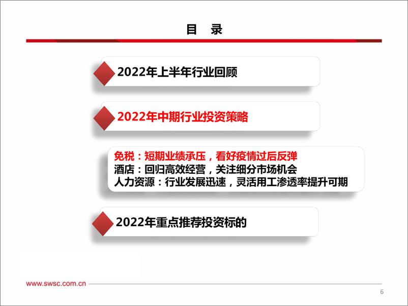 《社会服务行业2022年中期投资策略：景气度回升在即，把握流量重构与业绩修复主线-20220616-西南证券-33页》 - 第8页预览图