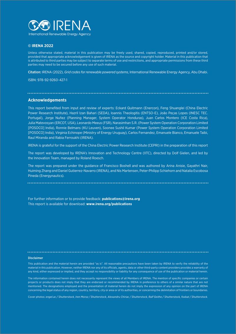 《国际可再生资源机构-可再生能源系统的电网代码（英）-2022.4-118页》 - 第3页预览图