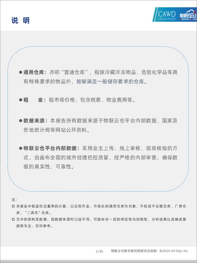 《物联云仓：2024年4月中国通用仓储市场动态报告》 - 第2页预览图