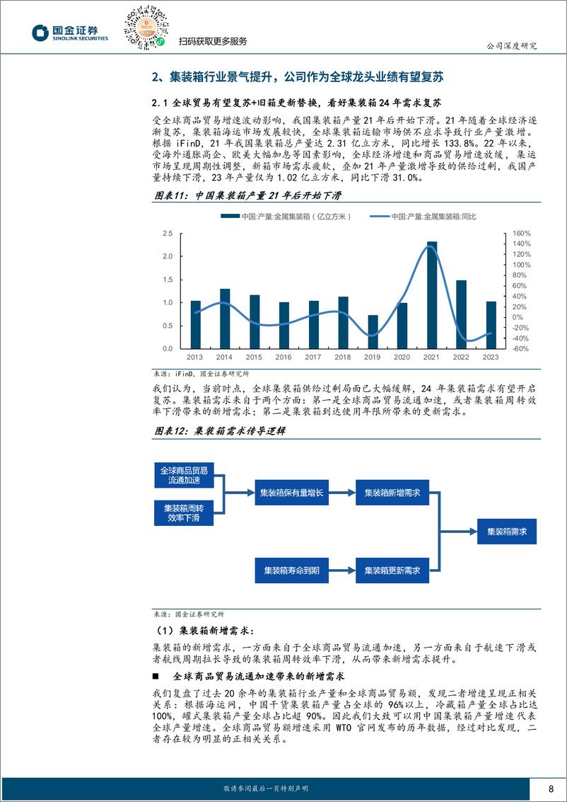 《中集集团(000039)公司深度研究：集装箱、海工景气复苏，全球龙头乘风再起-240618-国金证券-33页》 - 第8页预览图