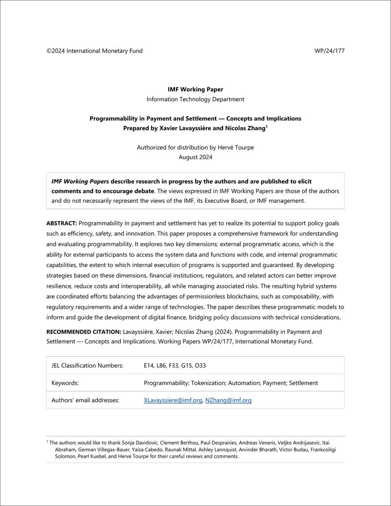 《IMF-支付和结算的可编程性（英）-2024.8-34页》 - 第2页预览图