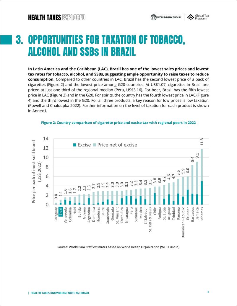 《世界银行-在增加收入的同时拯救生命：巴西间接税改革改善烟草、酒精和含糖饮料消费税的机遇（英）-2024-26页》 - 第8页预览图