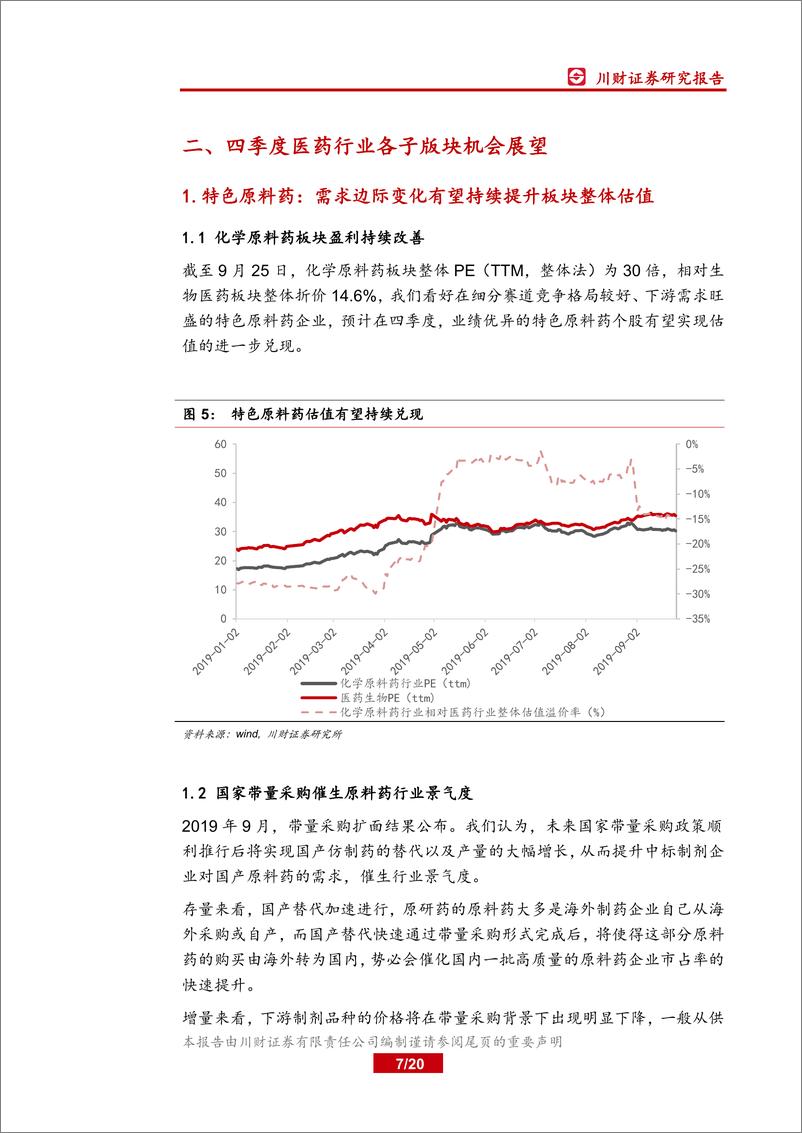 《医药生物行业2019年第四季度投资策略：板块迎来估值切换，关注四季度业绩优异个股-20190925-川财证券-20页》 - 第8页预览图