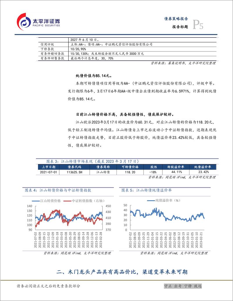 《江山转债投资价值分析：迎来业绩拐点的木门龙头企业，建议积极关注-20230320-太平洋证券-20页》 - 第6页预览图