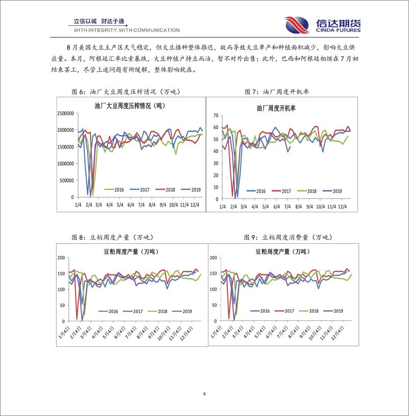 《豆类油脂月报：中美贸易谈判持续，油脂需求“求同存异”-20190828-信达期货-15页》 - 第7页预览图