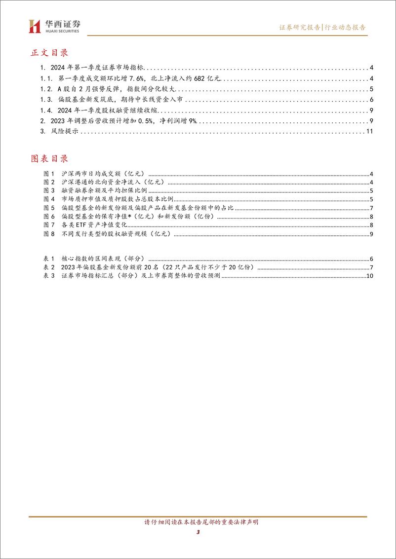 《证券行业2024年一季报前瞻：自营支撑业绩，第三版国九条推动行业高质量发展-240413-华西证券-13页》 - 第3页预览图