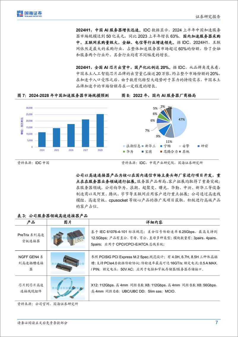 《华丰科技(688629)2024年三季报点评：Q3营收同比%2b30%25，加速拓展通讯新业务-241105-国海证券-12页》 - 第7页预览图