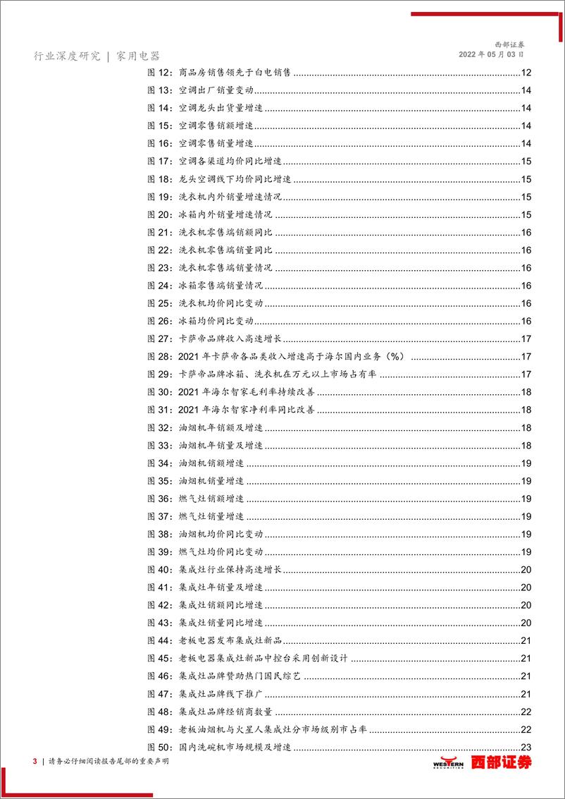 《家电行业2022年中期投资策略：疫后复苏，布局龙头与景气赛道-20220503-西部证券-41页》 - 第4页预览图