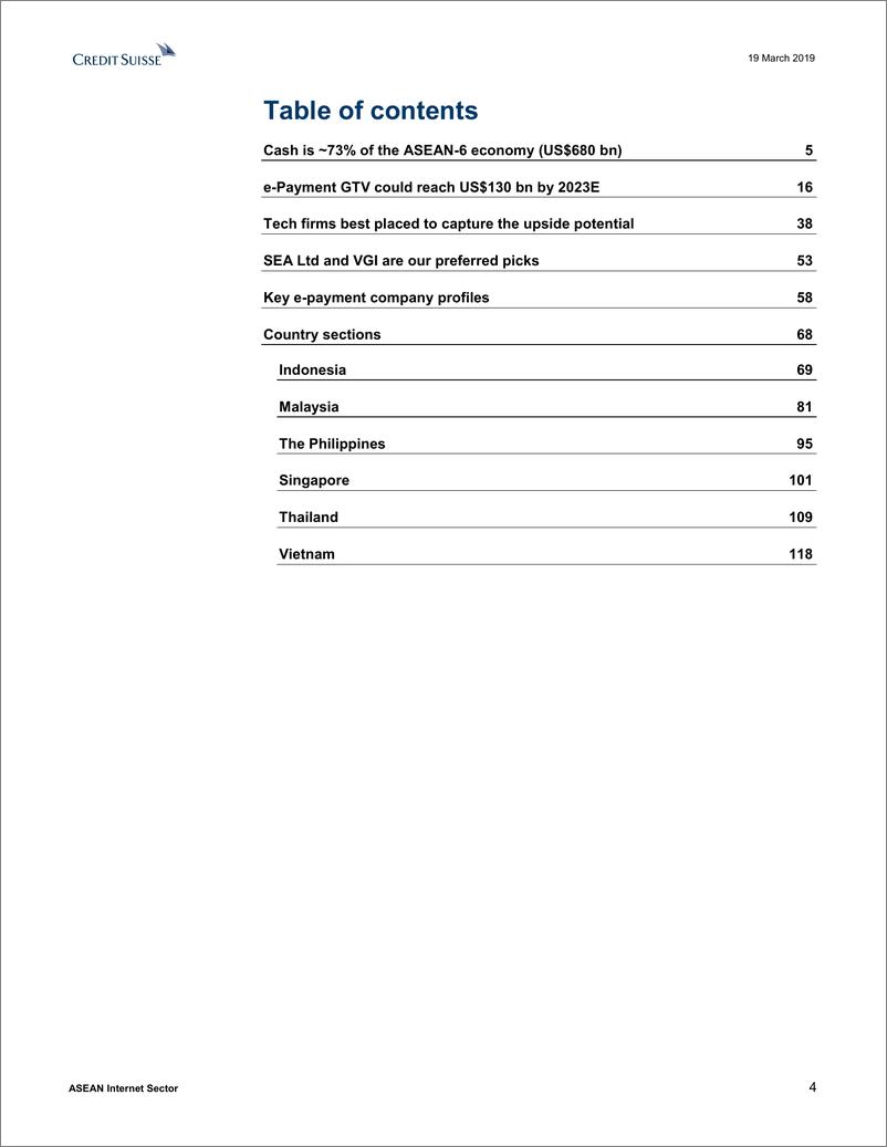 《瑞信-亚太地区-互联网服务业-东盟互联网行业：电子支付——科技消灭现金-2019.3.19-139页》 - 第5页预览图