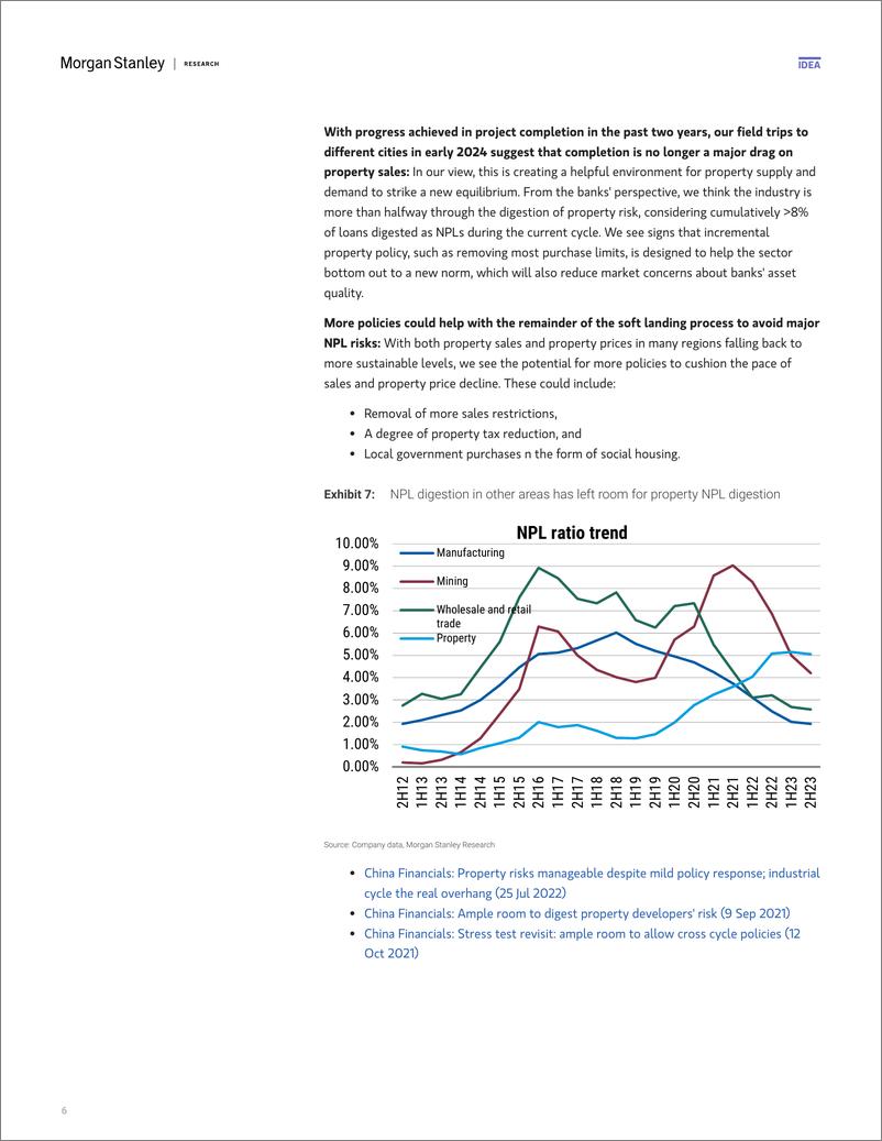 《Morgan Stanley-China Financials Policy shift has paid off earlier than exp...-107899136》 - 第6页预览图