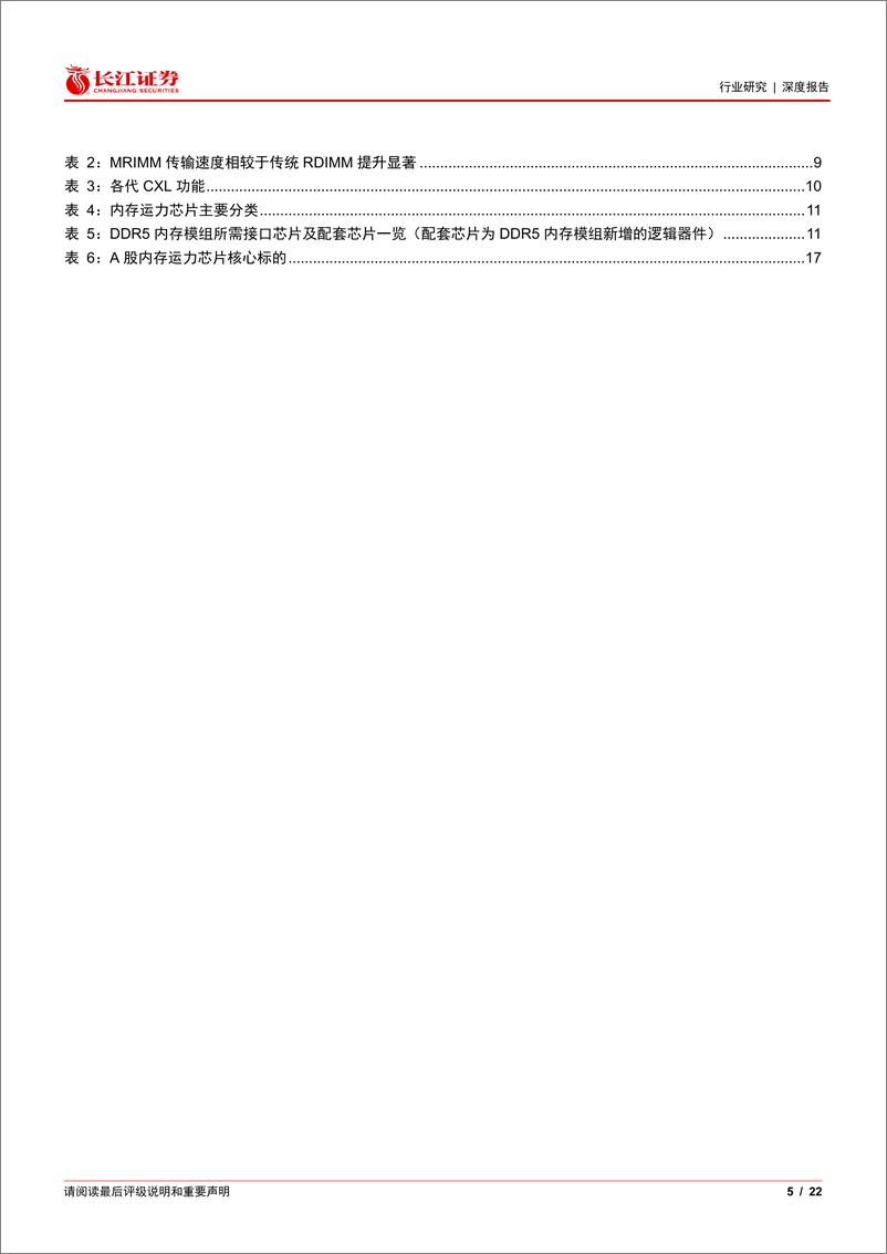 《电子设备、仪器和元件行业内存运力芯片行业研究：探DDR5代际升级下产业链的确定性机会-240613-长江证券-22页》 - 第5页预览图