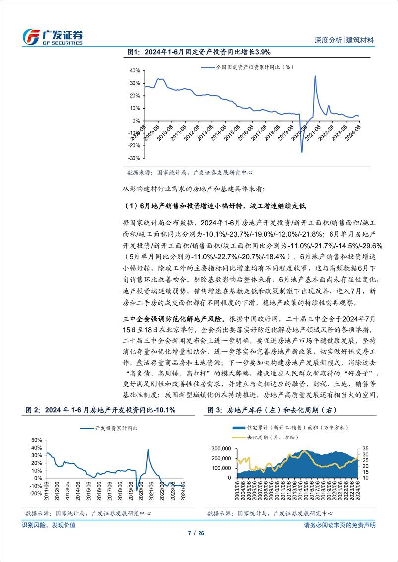 《建筑材料行业：基建投资增速回暖，地产降幅收窄，水泥淡季涨价-240725-广发证券-26页》 - 第7页预览图