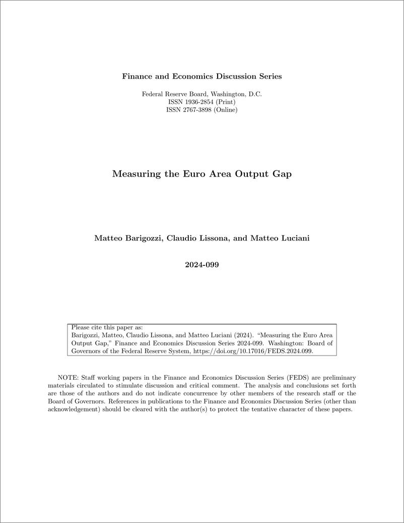 《美联储-衡量欧元区产出缺口（英）-2024.12-51页》 - 第1页预览图