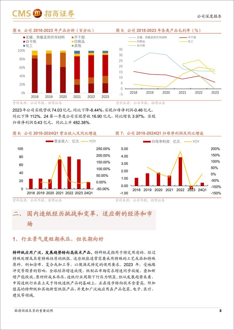 《冠豪高新(600433)国内特种纸领军企业，业务布局开拓成长空间-240713-招商证券-17页》 - 第8页预览图