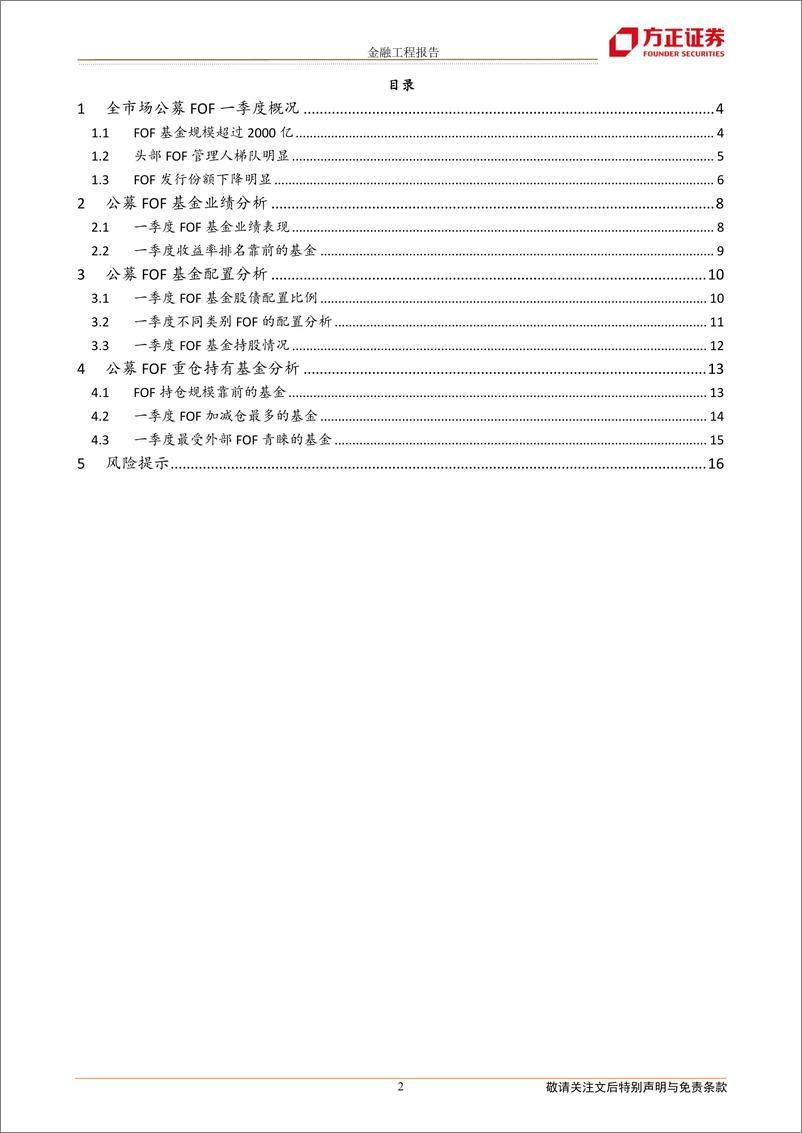 《FOF基金2022一季报分析：新发规模下降，债券配置仓位上升-20220427-方正证券-17页》 - 第3页预览图