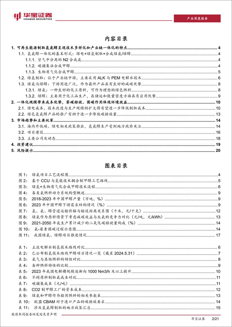 《氢能行业氢氨醇一体化深度报告：绿色、低碳、可再生，氢氨醇一体化受政策与资本关注-240626-华宝证券-21页》 - 第2页预览图