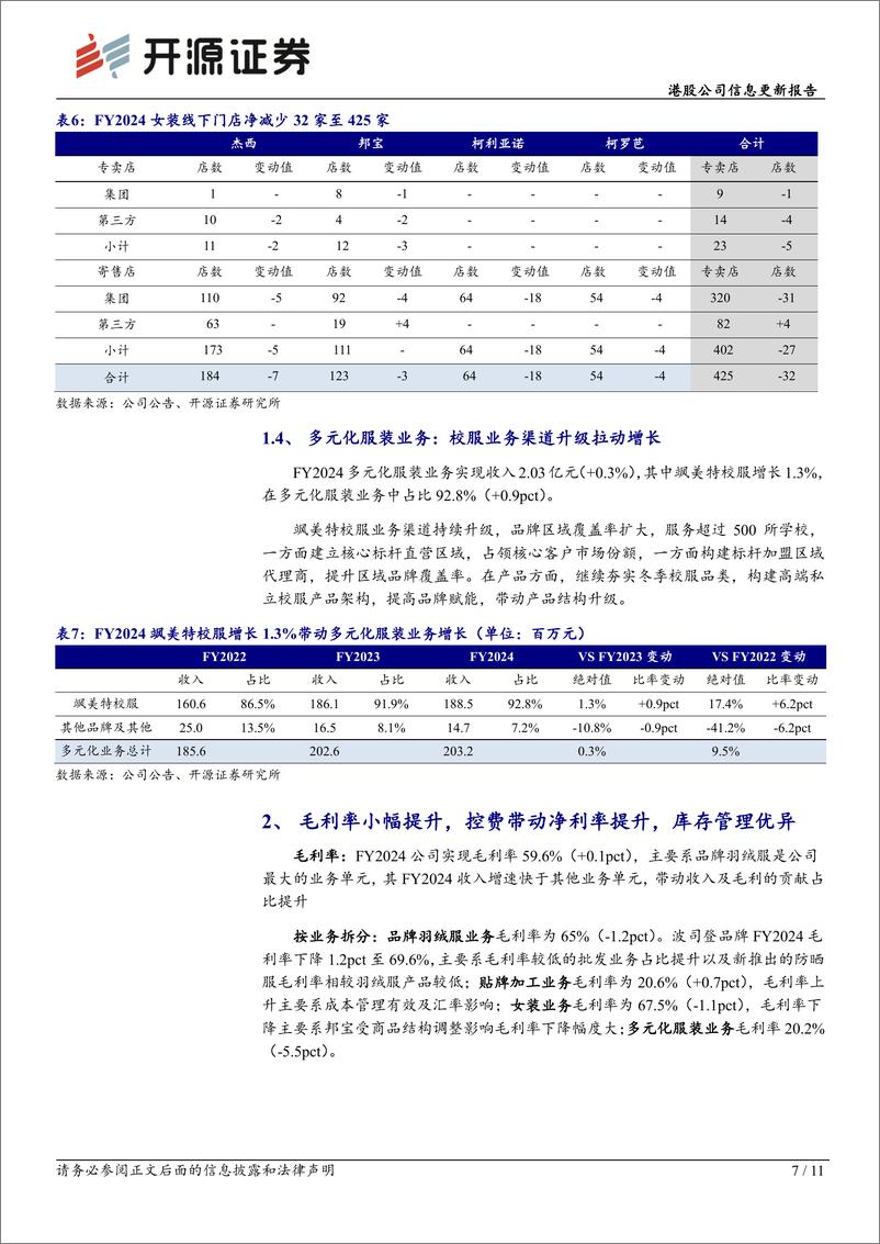 《波司登(03998.HK)港股公司信息更新报告：创新驱动及冷冬催化FY2024业绩高增-240628-开源证券-11页》 - 第7页预览图