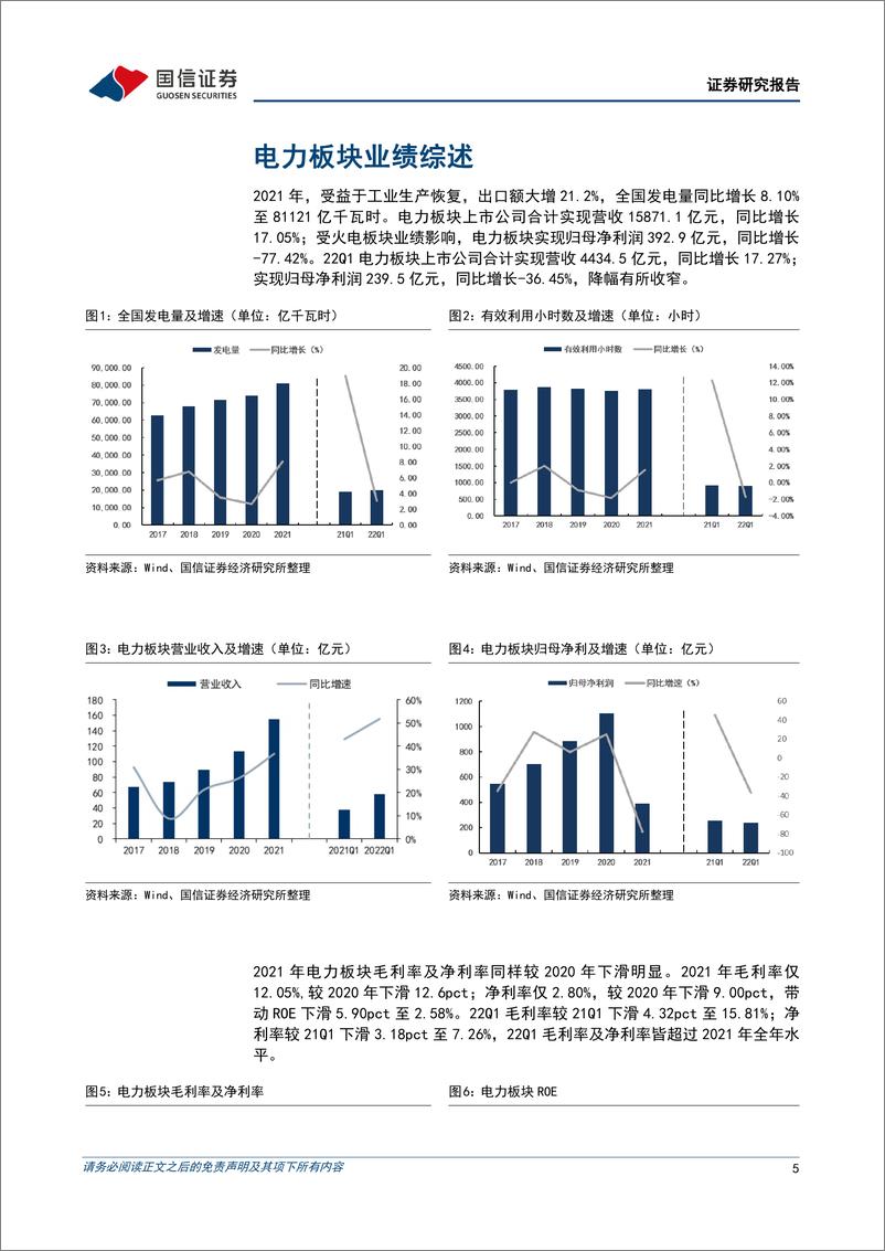 《环保与公用事业行业2021年年报及22Q1季报回顾：新能源发电保持高速增长，火电即将迎来盈利拐点-20220511-国信证券-31页》 - 第6页预览图