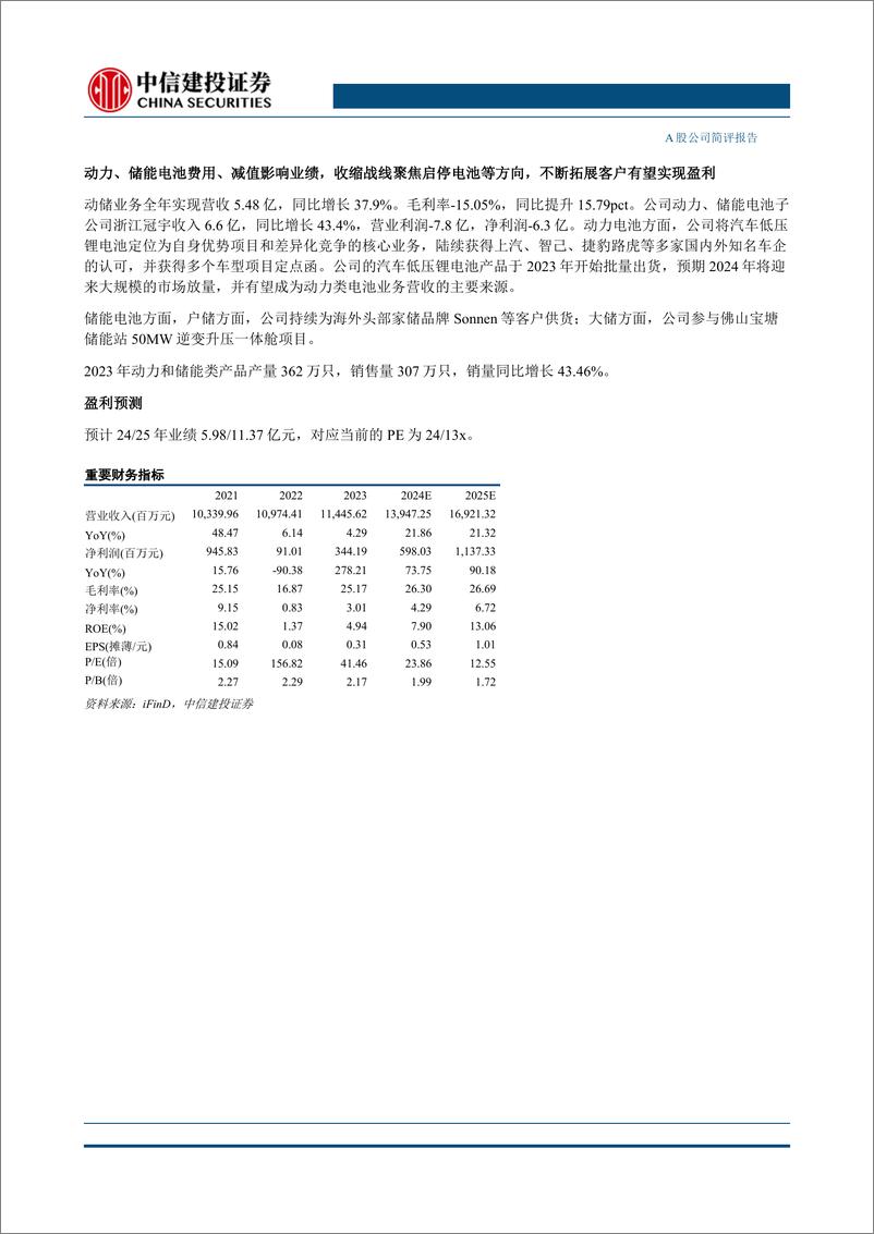 《珠海冠宇(688772)2023年年报及2024年一季报点评：海外份额持续提升，盈利能力逆势高增-240611-中信建投-11页》 - 第2页预览图