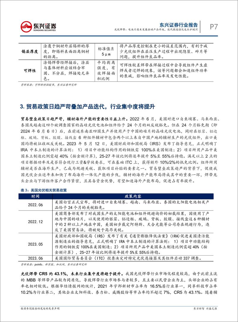 《东兴证券：光伏辅材行业深度报告之四-光伏焊带-电池片技术发展驱动产品升级-迭代提速强化龙头护城河》 - 第7页预览图