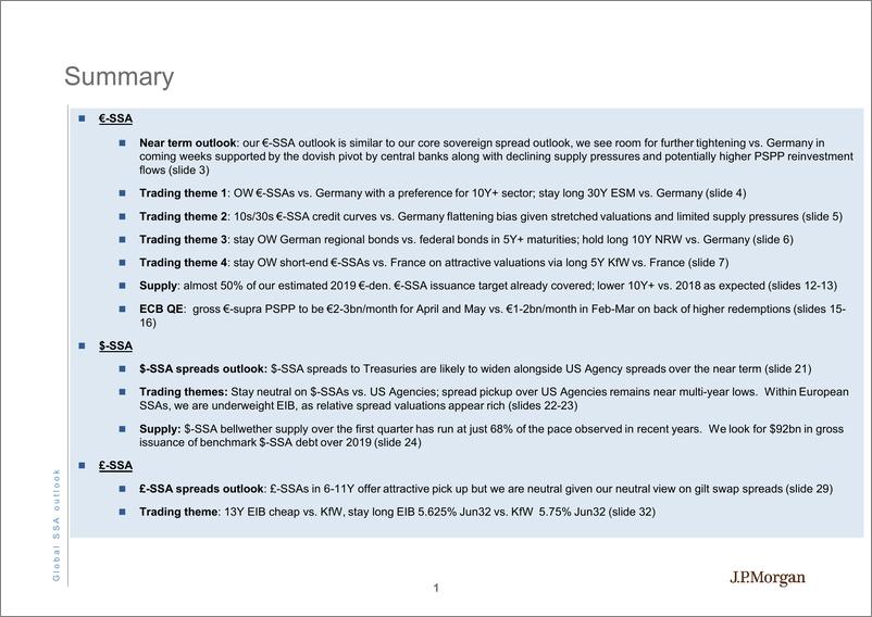《J.P. 摩根-全球-投资策略-2019年4月全球SSA展望：欧元-SSA将继续表现优异-2019.4.24-44页》 - 第3页预览图