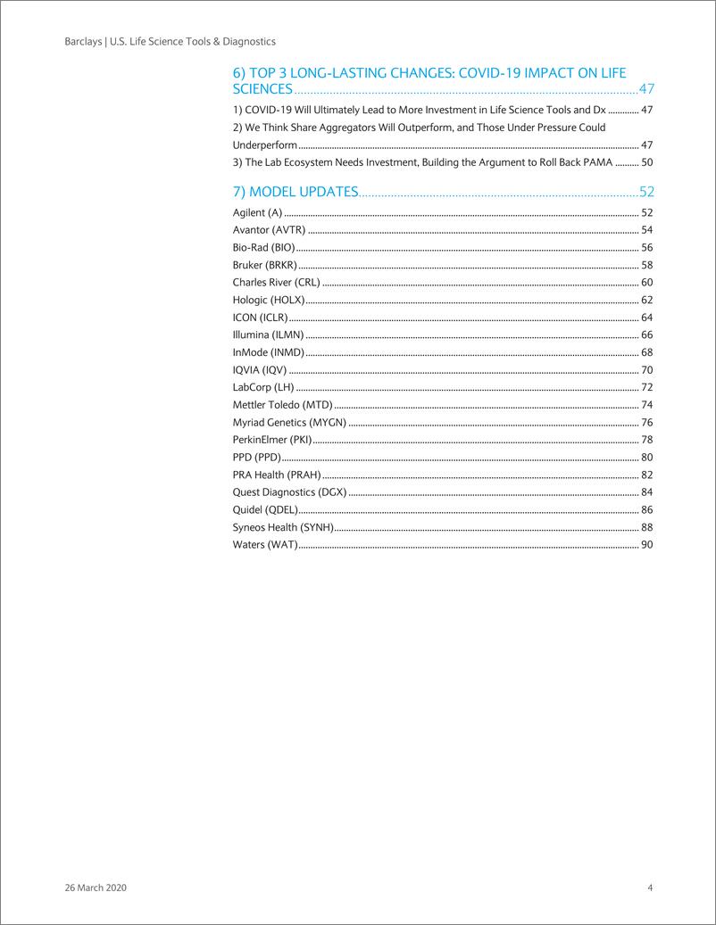 《巴克莱-美股-医疗保健行业-美国生命科学与诊断：大流行病手册-2020.3.26-102页》 - 第5页预览图
