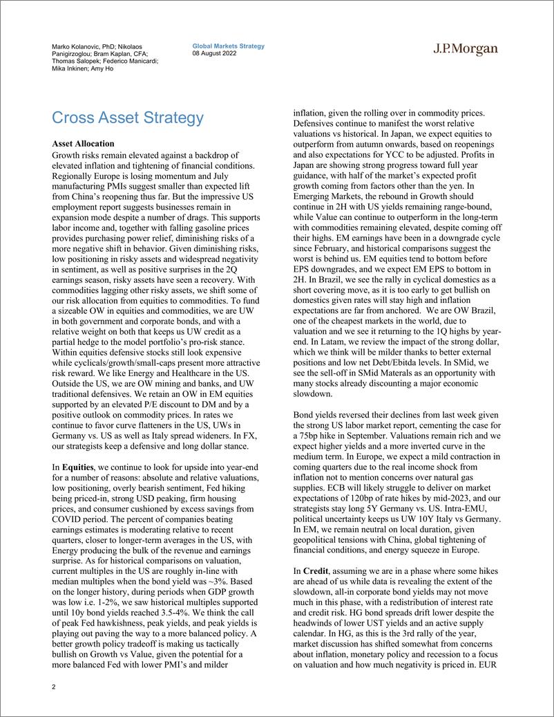 《The J.P. Morgan View – Global Asset Allocation》 - 第3页预览图